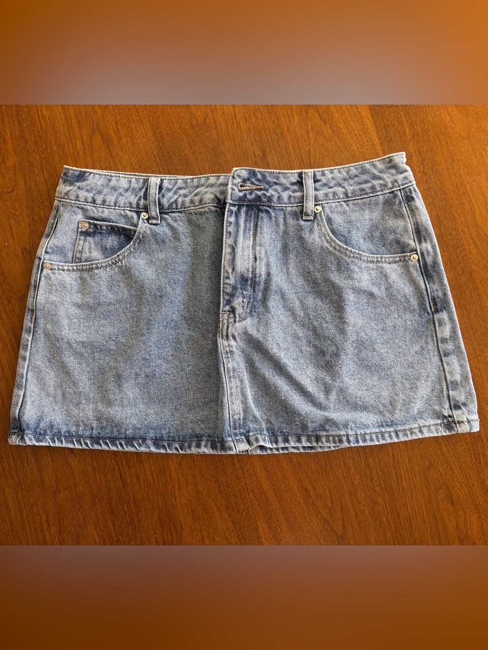 Light Wash Denim Mini Skirt - Women's